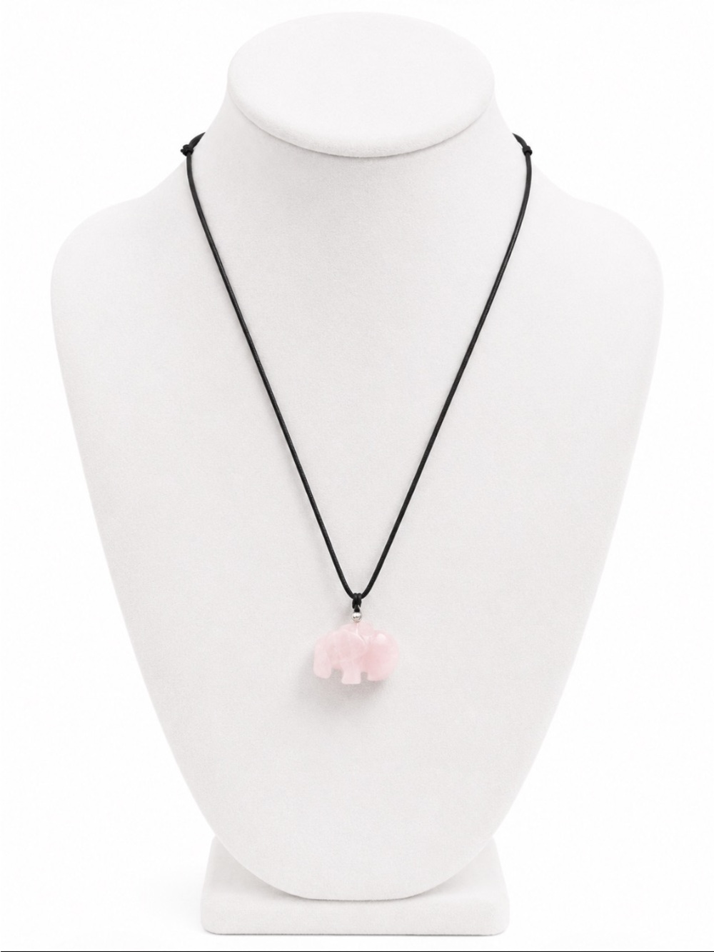 ROSE QUARTZ Elephant Pendant Necklace
